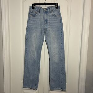 Aritza Denim Forum Women’s Blue Jeans Comfy Low Rise Loose Light Wash 30Lx23 W